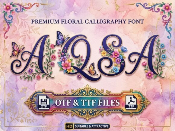 Aqsa: A Floral Script Font for Branding Magic