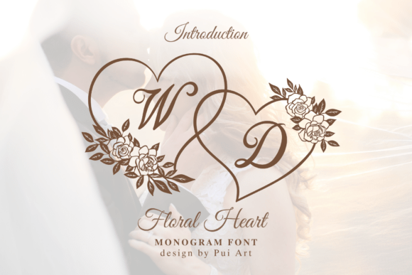 Floral Heart Monogram: A Decorative Font for Web Design