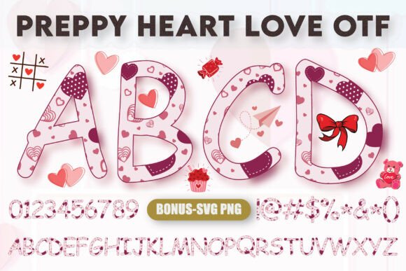 Preppy Heart Love Font for Handmade Creators